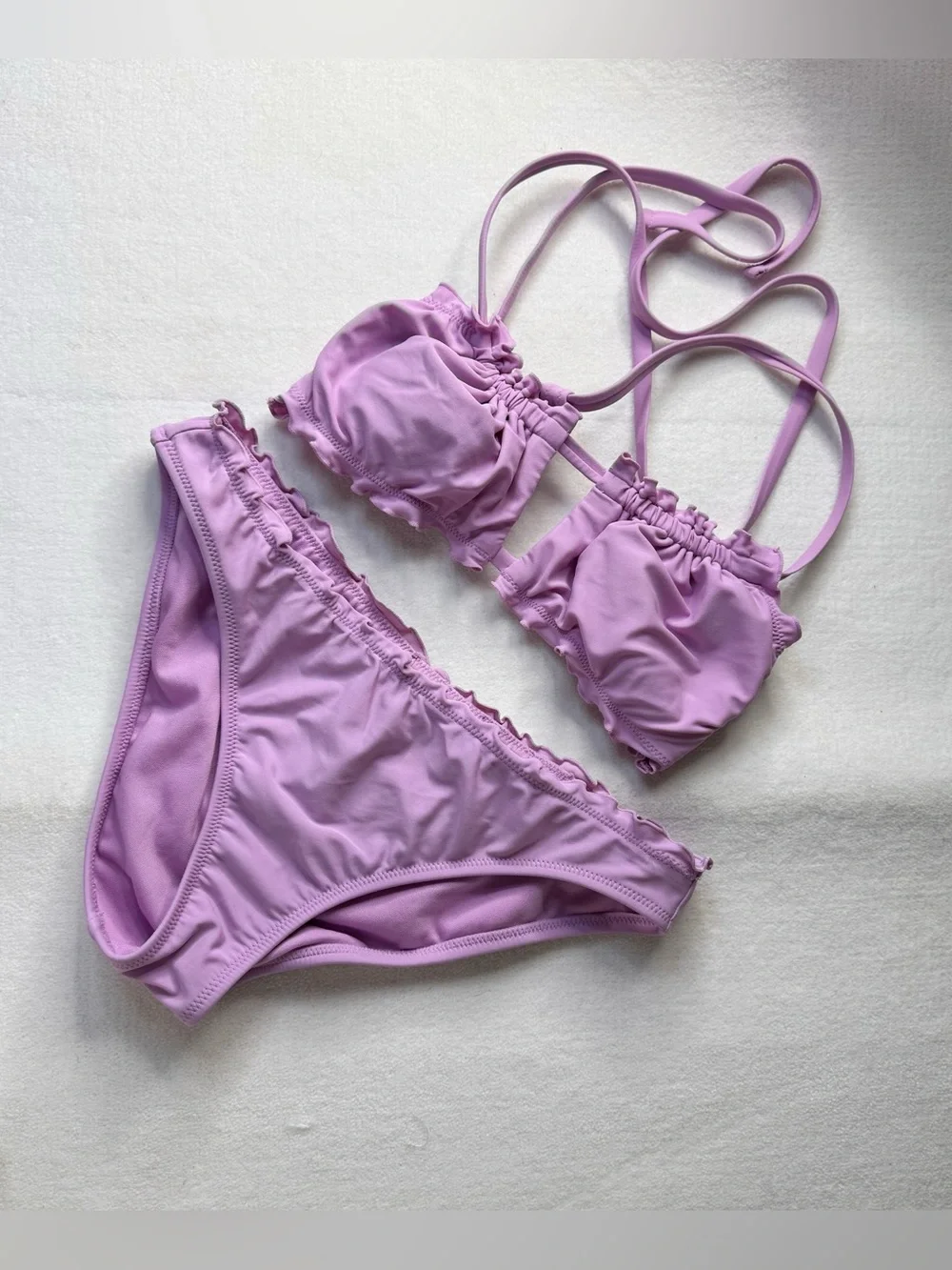 Xhilaration Lavender Ruffle Bikini Set Large Vacation Cute Girl Summer Feminine